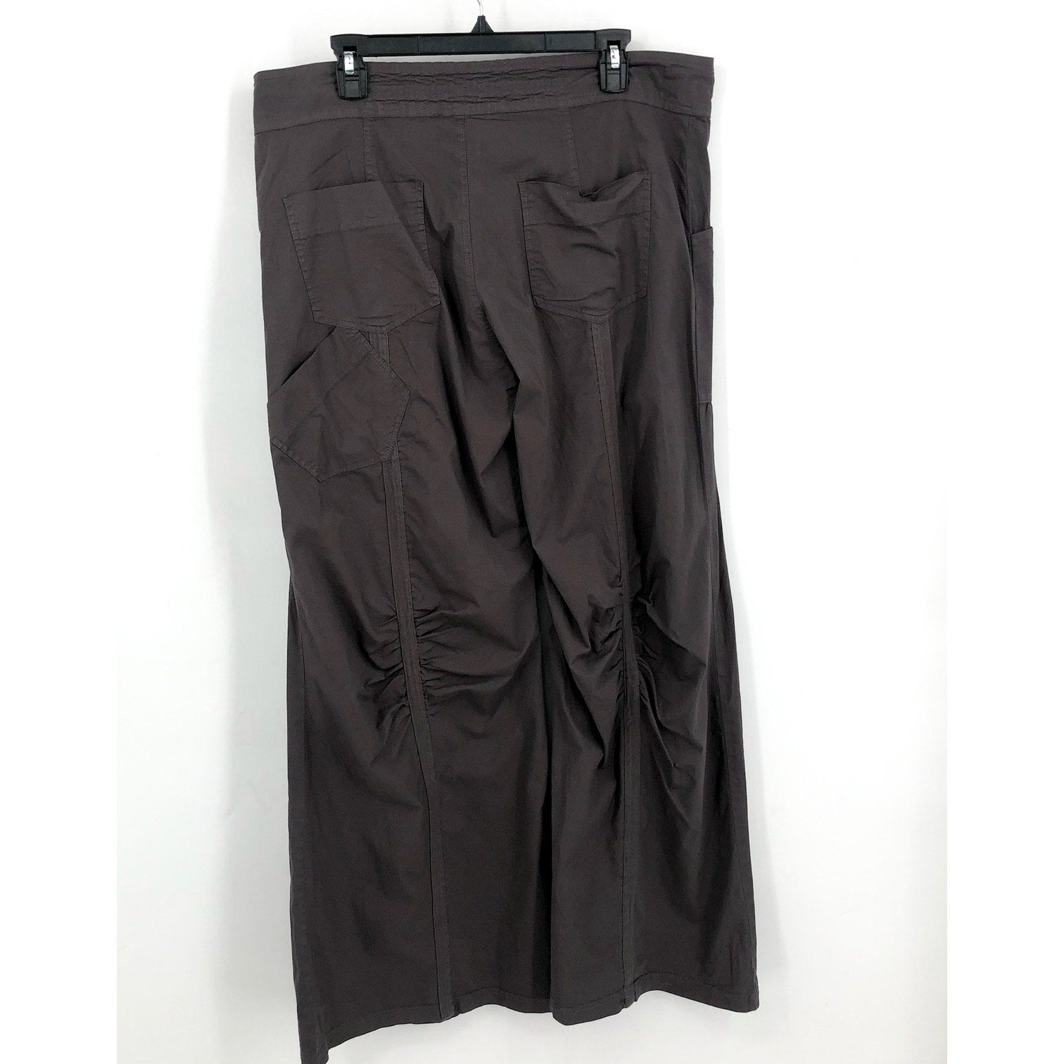 XCVI Women's Willowy Wide Leg Pants Large Charcoal Grey Stretch Poplin NWT