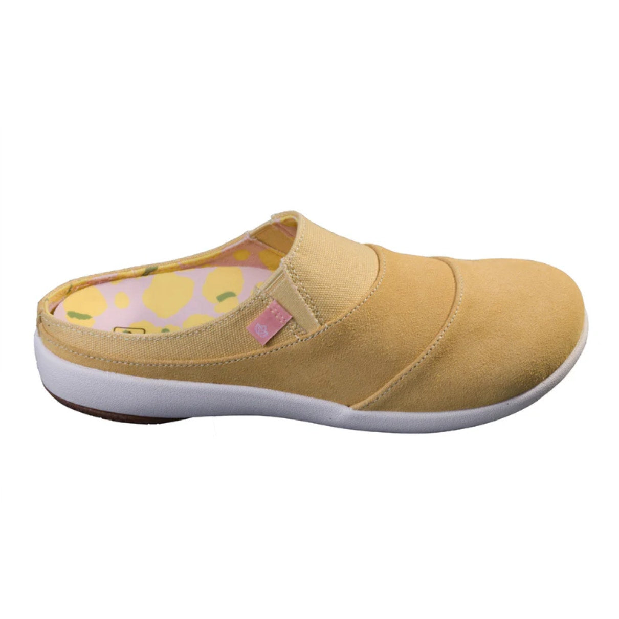 Spenco Women's Siesta Bokeh Layered Clogs 6 WIDE Sundress Yellow Slip-On NIB