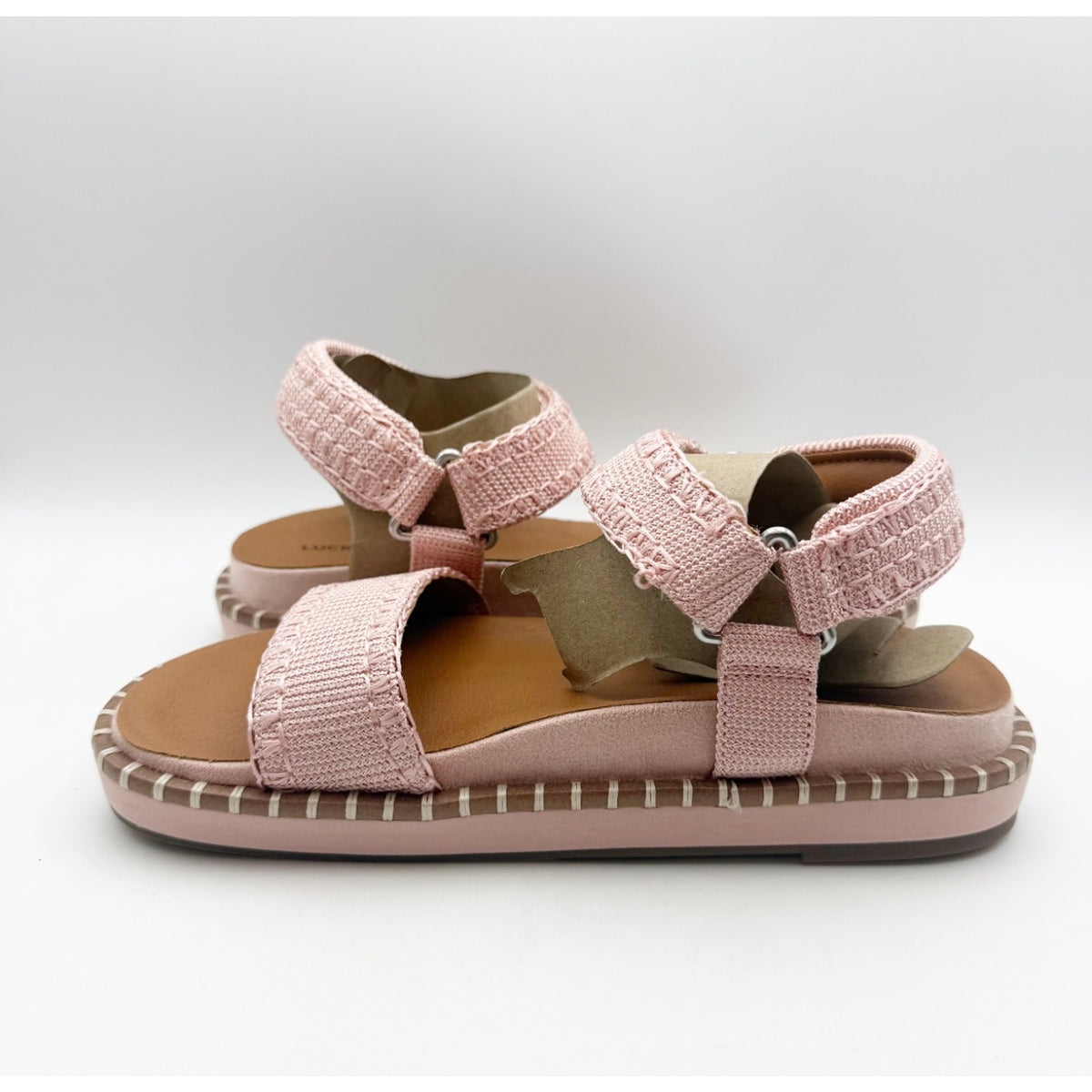 Lucky Brand Womens Ullaniah Platform Sandals Size 9M Pink Blush Ankle Strap NIB