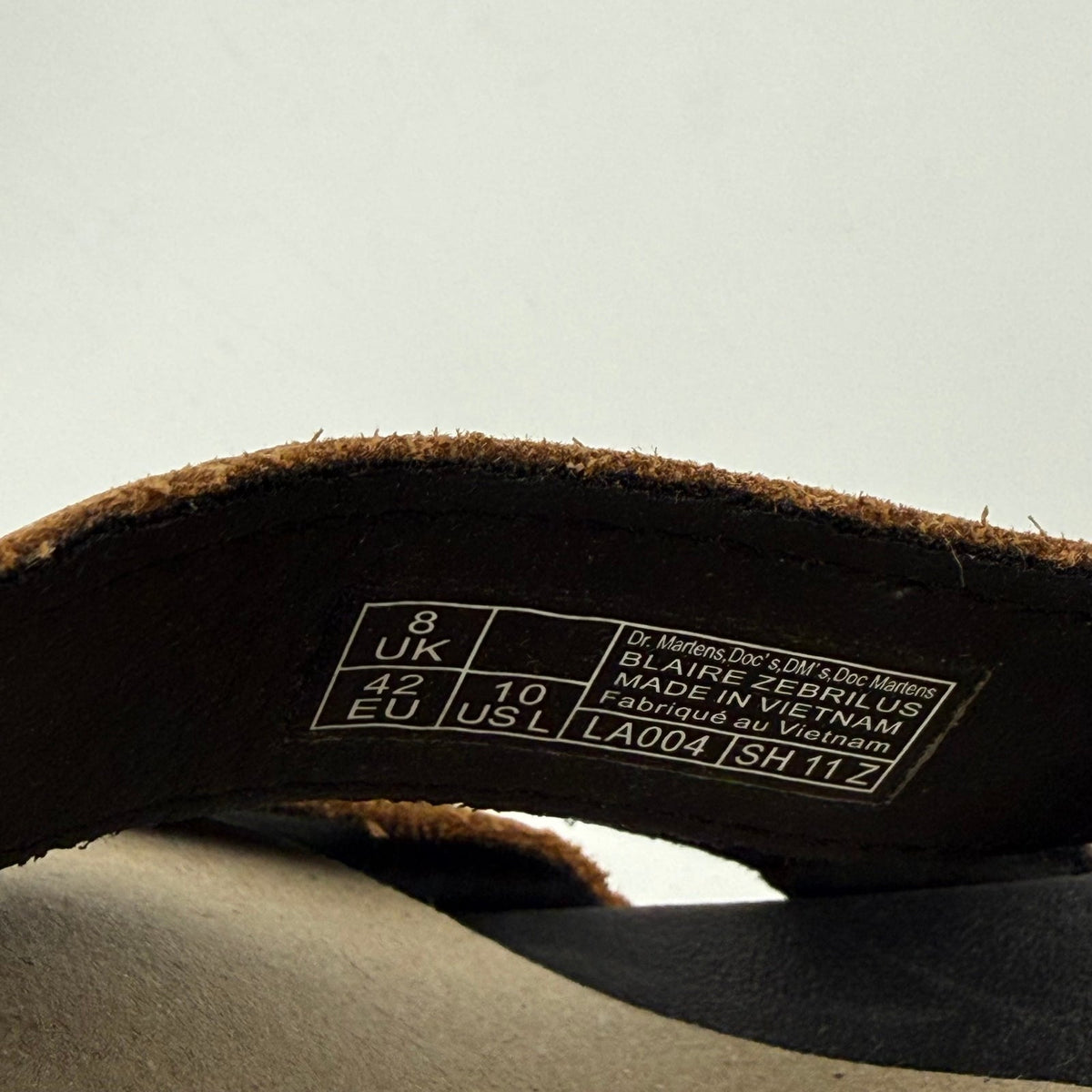 Dr Martens Womens Blaire Sandals Size 10 EU 42 Brown Desert Tumbled Nubuck NIB