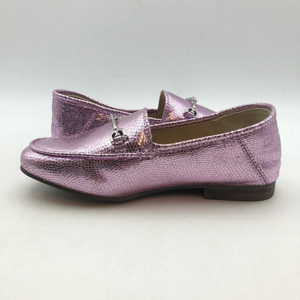 Sam Edelman Girls Loraine Slip On Loafers Kids Size 12 Metallic Lilac Purple NIB