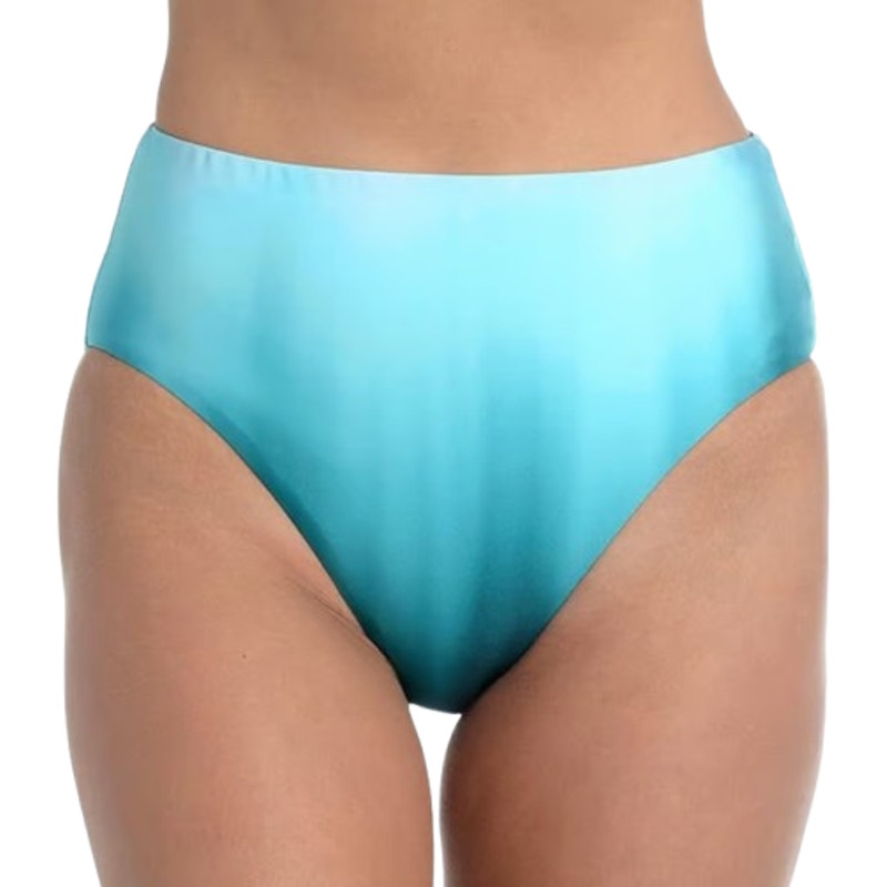 LA BLANCA Womens Ombre Bikini Bottom Size 16 Turquoise Blue V Cut High Waist NWT