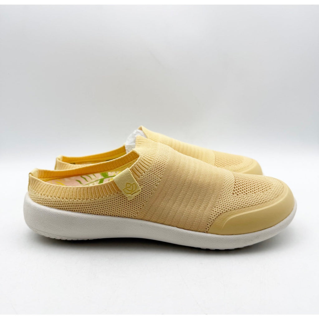 Spenco Womens Blissful Casual Shoes Size 7 Wide Sundress Yellow Slip On Mule NIB