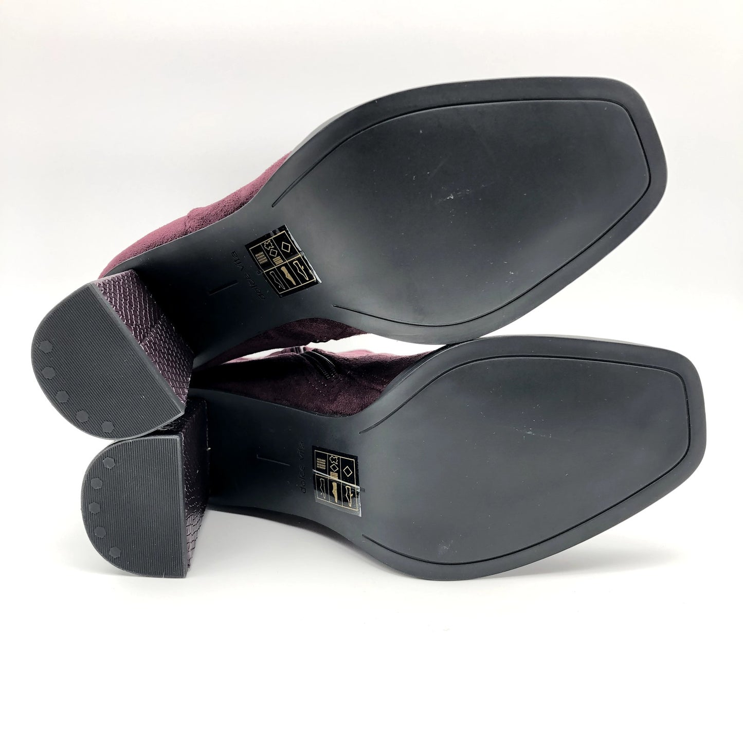 Dolce Vita Womens Ankle Booties Size 6 Dark Red Textured Heel NWOB