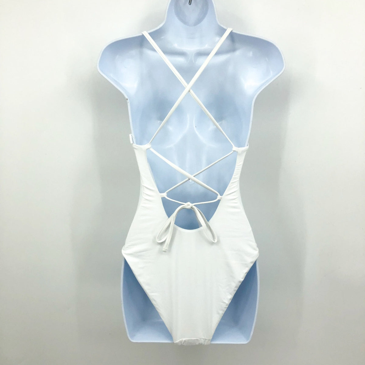 ANDIE SWIM Fiji One-Piece Swimsuit XS Tall US 0-2 White Lace-Up Back NWT