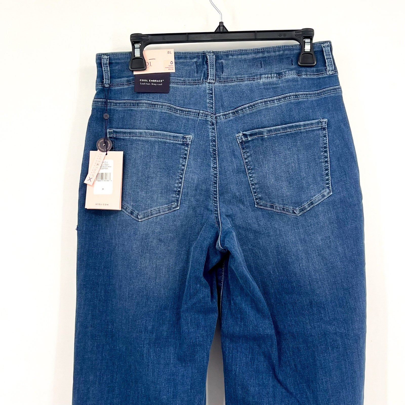 NYDJ Womens Cool Embrace Major Wide Leg Capri Jeans Size 8L Compass Blue NWT