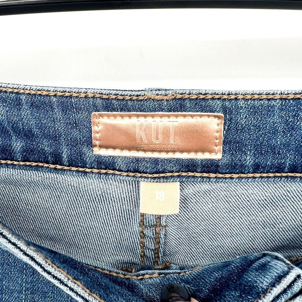 KUT FROM THE KLOTH Meg Wide Leg Ankle Jeans Size 18 Loyalty Blue Seamed NWT