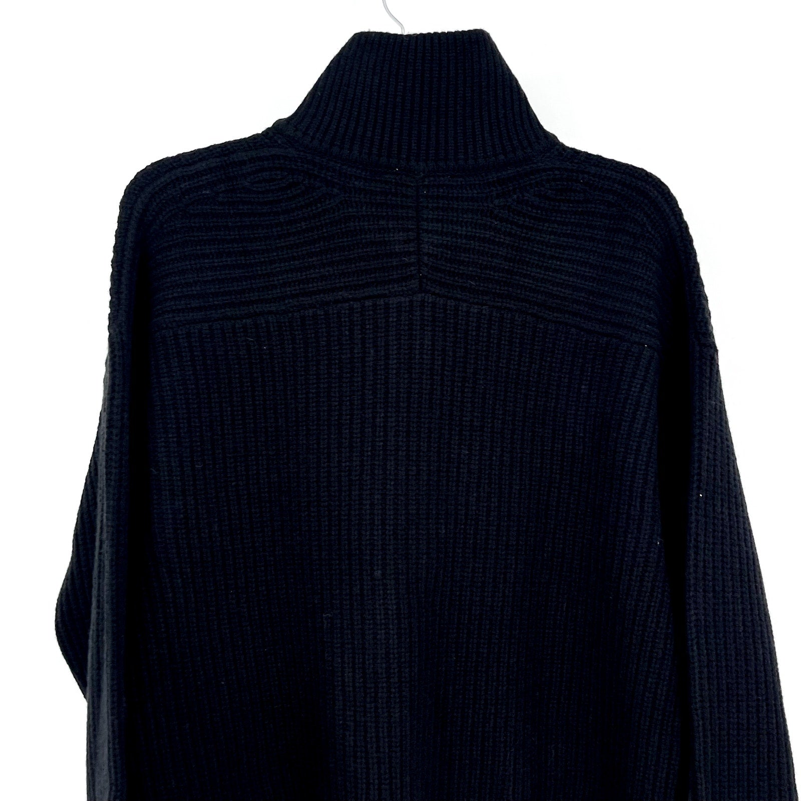 EVERLANE Women's The Half-Zip Sweater Small Luxe Merino Black Long Sleeve NWT