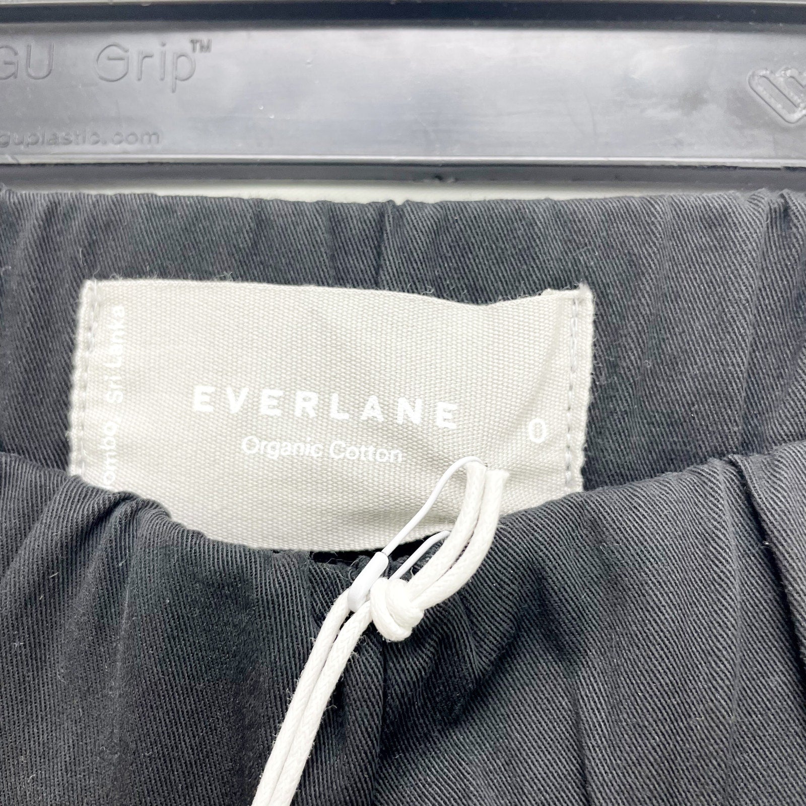 Everlane Womens The Easy Pant Sz 0 Elastic Waist Straight Leg Chino Black NWT
