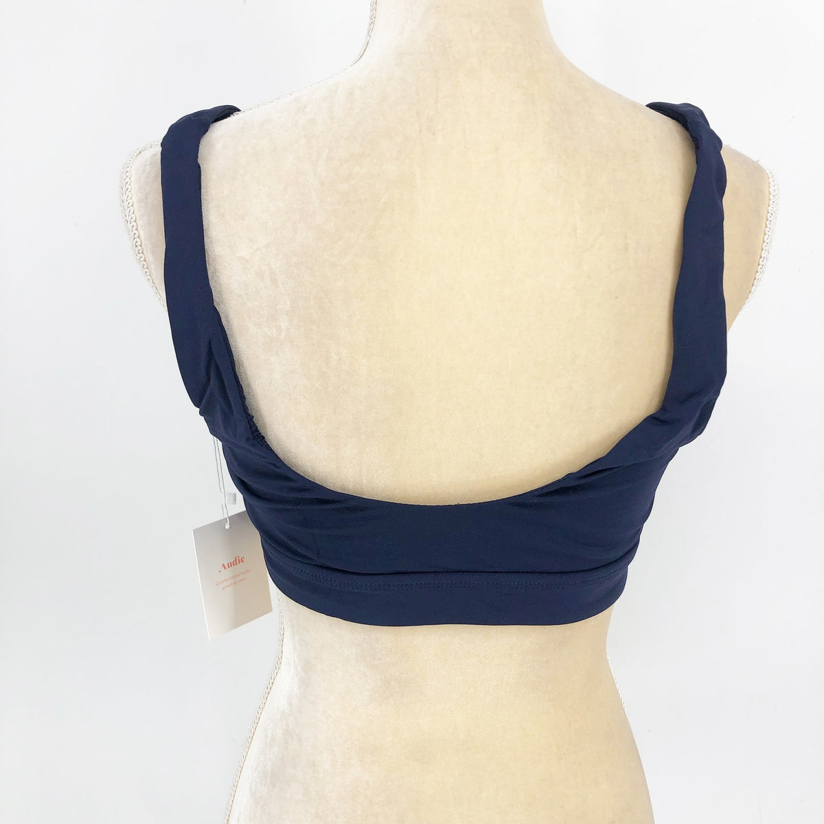 ANDIE SWIM Womens Ventura Swim Top Medium 8-10 Flat Navy Blue Scoop Neck NWT