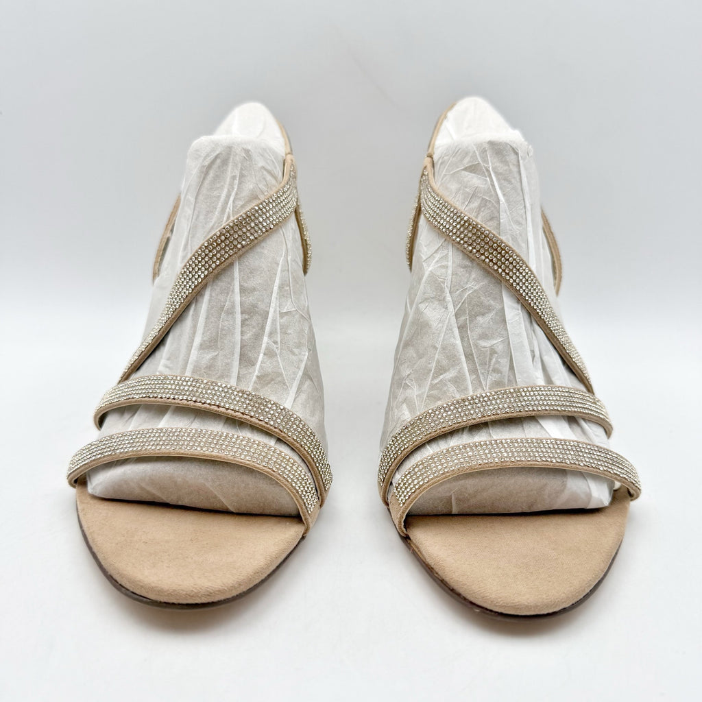 Naturalizer Womens Vanessa Heel US 8.5 M EU 38.5 Beige Suede Rhinestone NIB