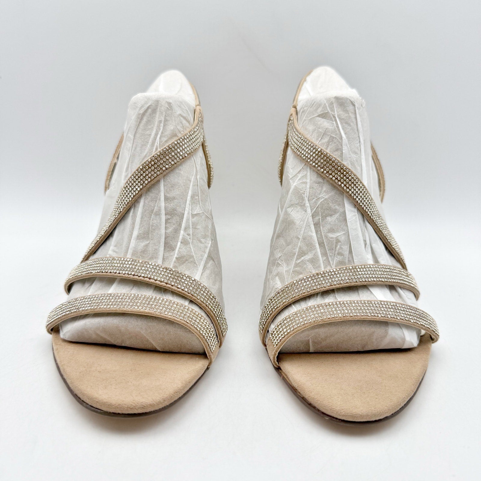 Naturalizer Womens Vanessa Heel US 8.5 M EU 38.5 Beige Suede Rhinestone NIB