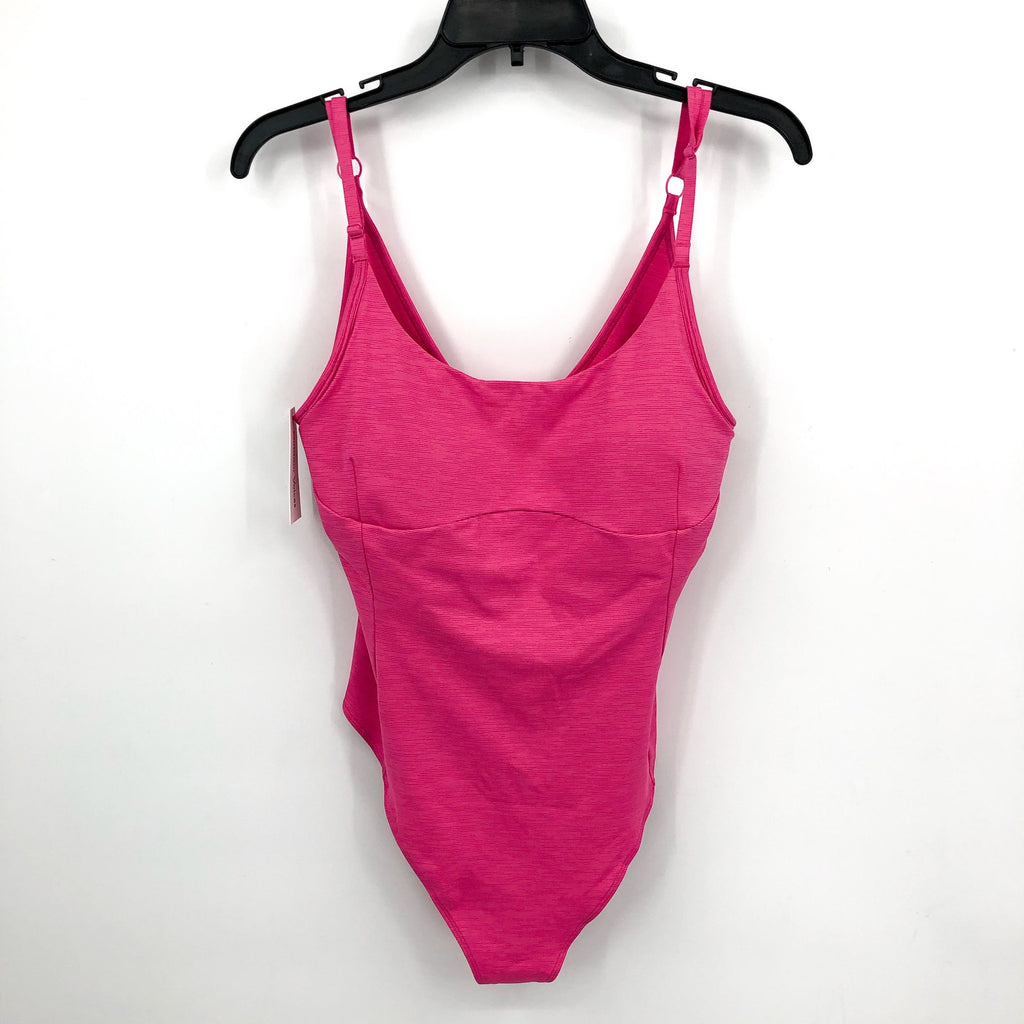 OUTDOOR VOICES Women's TechSweat Tank Leotard Bodysuit Large Pink Cerise NWT