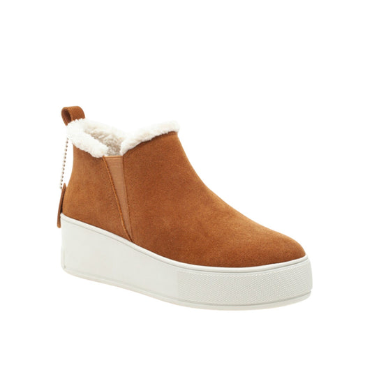 J/Slides Women's Magic Pull On Platform Sneaker Sz 8.5 Tan/Brown Waterproof NIB