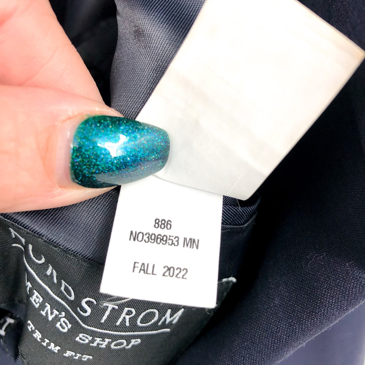 NORDSTROM Men's Tech Smart Trim Fit Suit Jacket 42R Navy Blue Stretch NWOT
