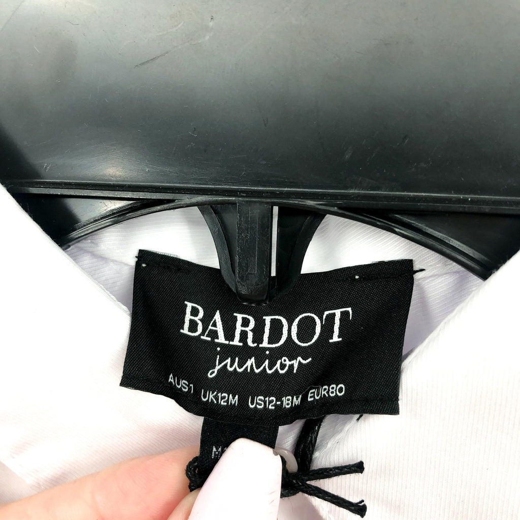 BARDOT JUNIOR Baby Boy Textured Shirt Grow Bodysuit 12-18 Months White NWT