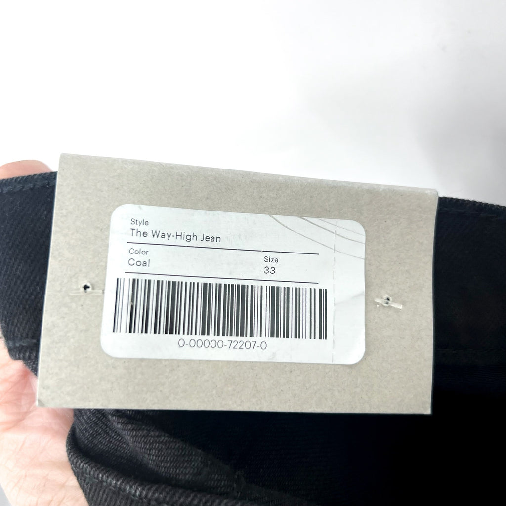 EVERLANE Womens The Way-High Jeans 33x30 US 16 Black Coal Straight Leg NWT