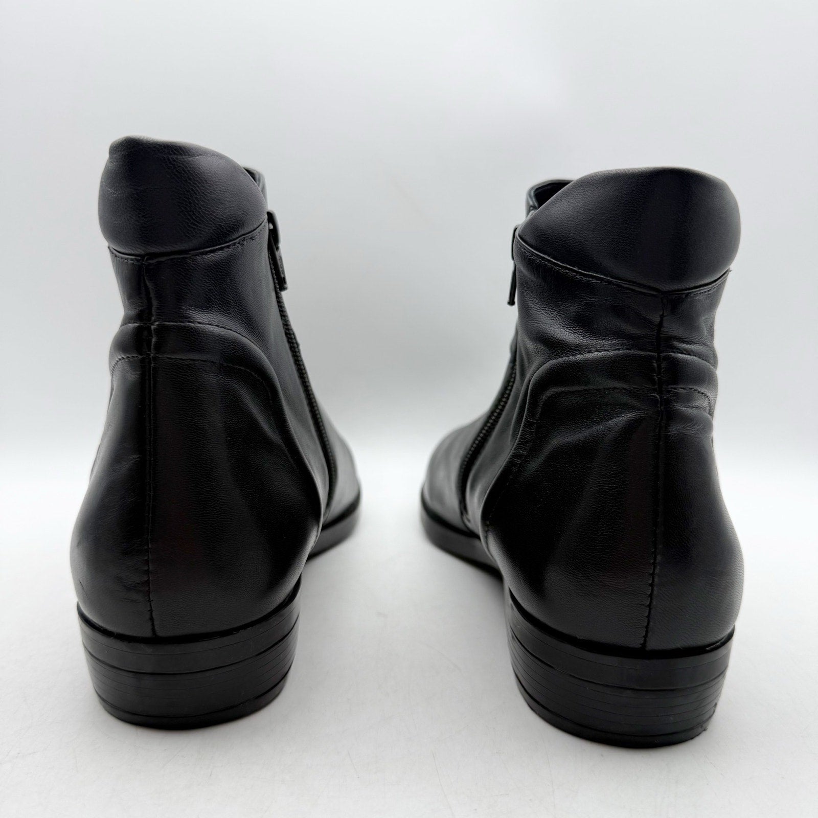 David Tate Womens Ania Ankle Bootie US 8.5 Wide Black Leather NWOB