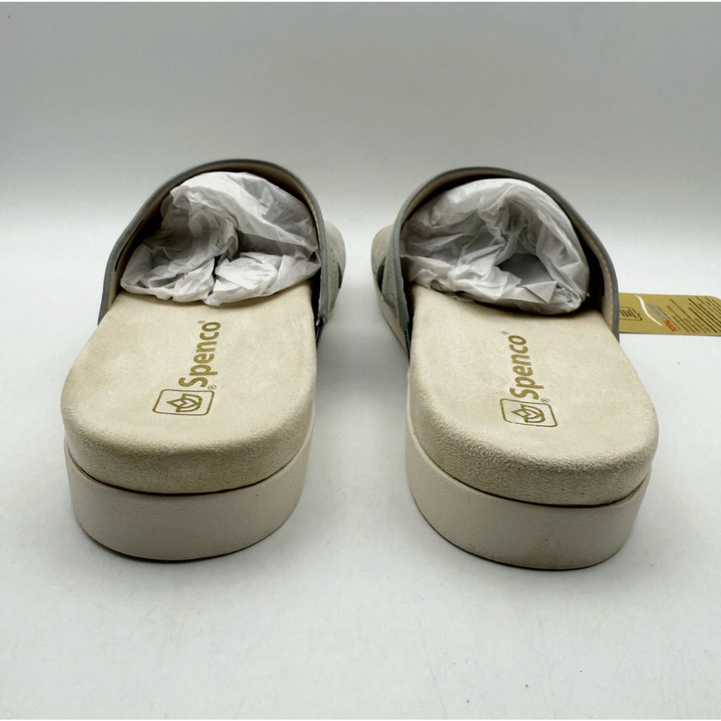 Spenco Womens Twilight Ellie Slide Sandals US 11 WIDE EU 41.5 Grey Leather NIB