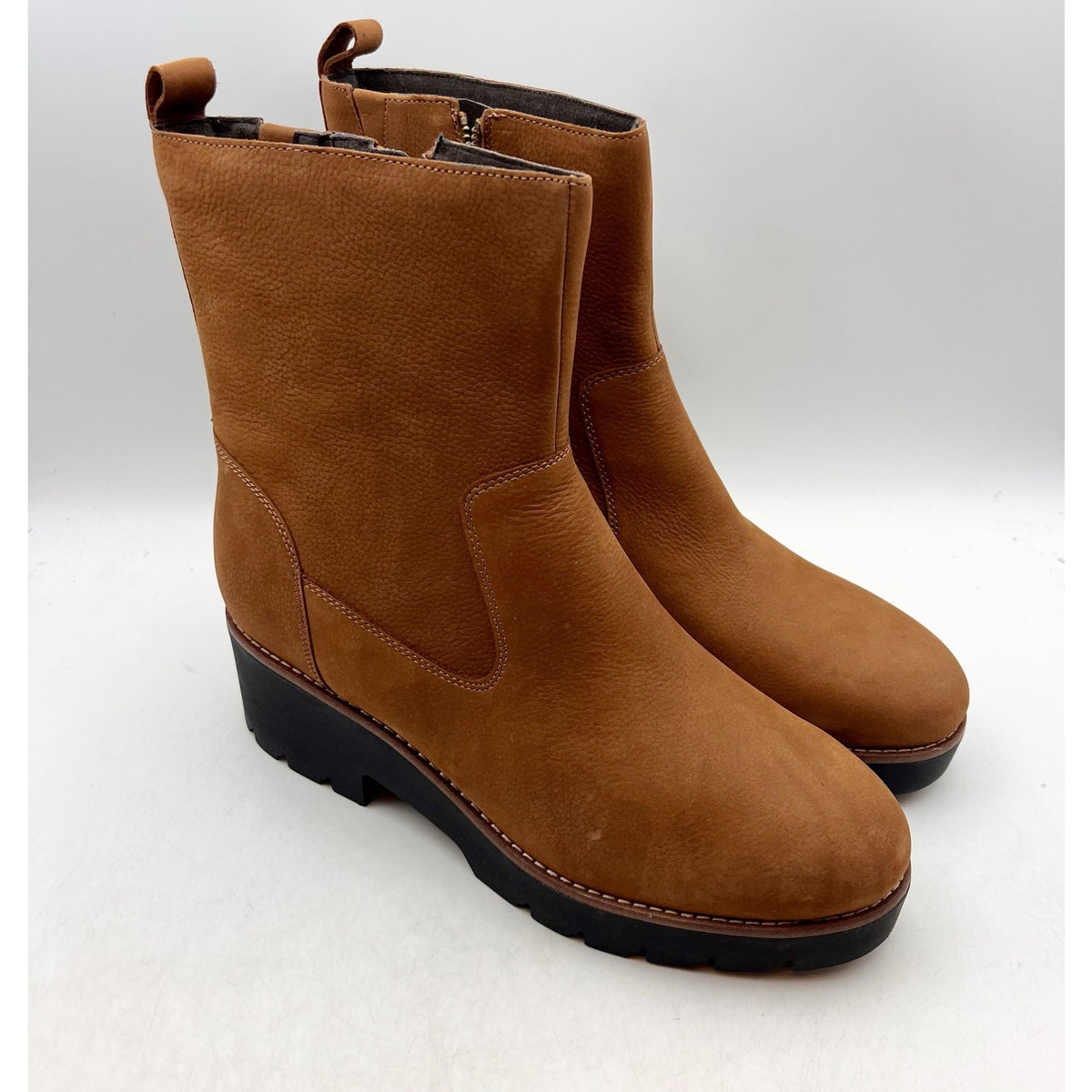 Easy Spirit Womens Morgan Lug-Sole Boots Size 10 WIDE Brown Suede NWOB