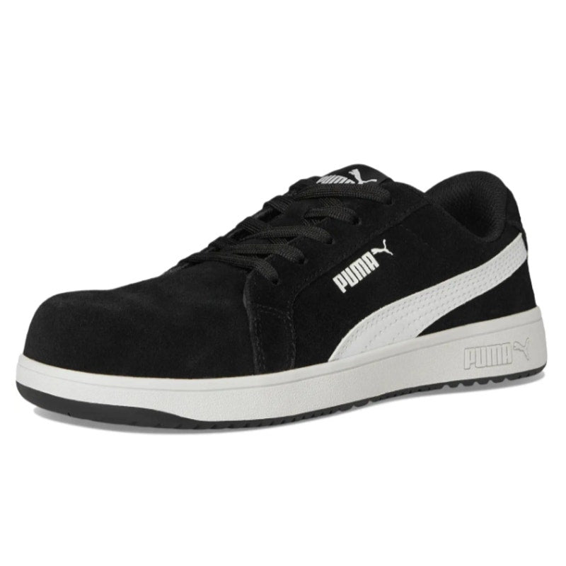 PUMA Womens Iconic Work Sneakers Size 6 Black White SR ASTM EH Composite Toe NIB