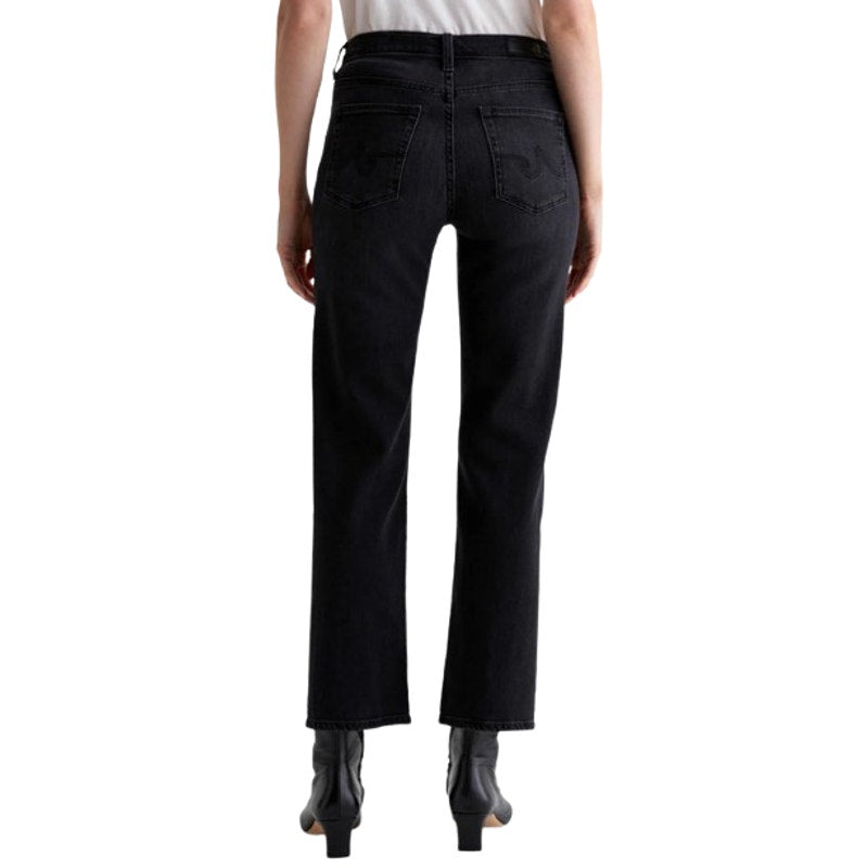 AG ADRIANNO GOLDSCHMIED Brinley Straight Leg Jeans Size 26 4 Black Glasgow NWT
