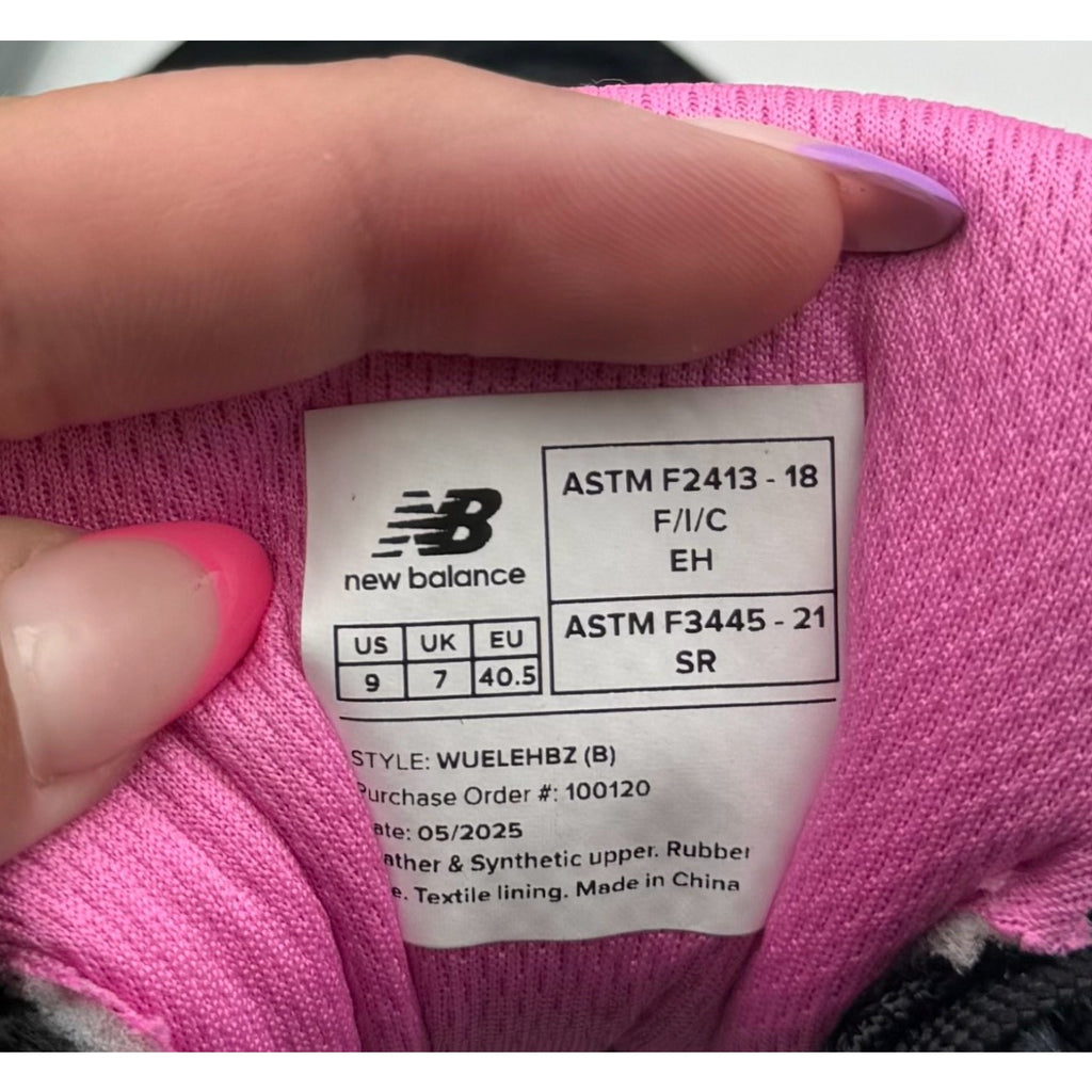 New Balance Womens Elite Lite Work Sneakers US 9 EU 40.5 Black Pink CT SR NIB