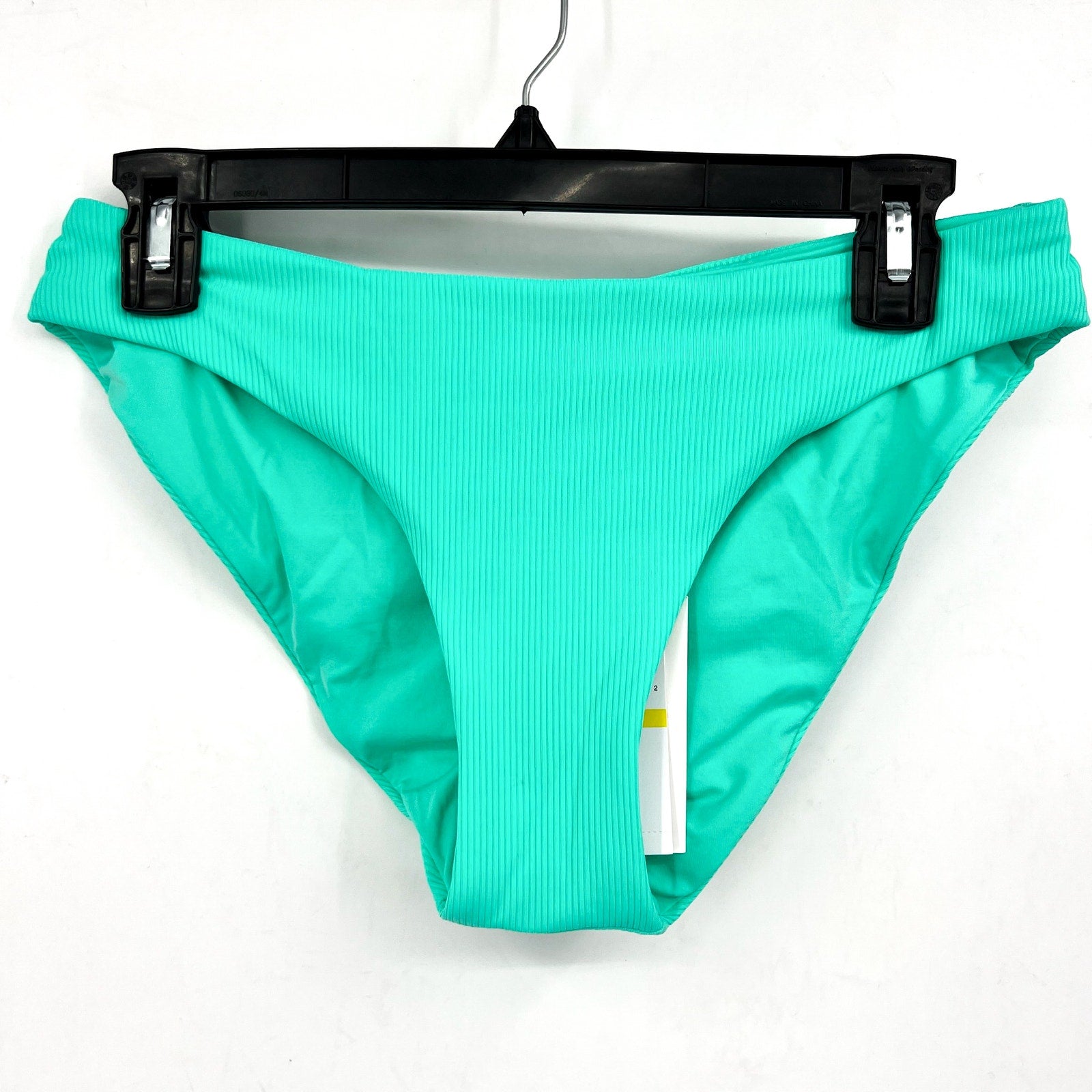 BECCA Modern Edge Shirred American Bikini Bottom Medium Green Aqua Sea NWT