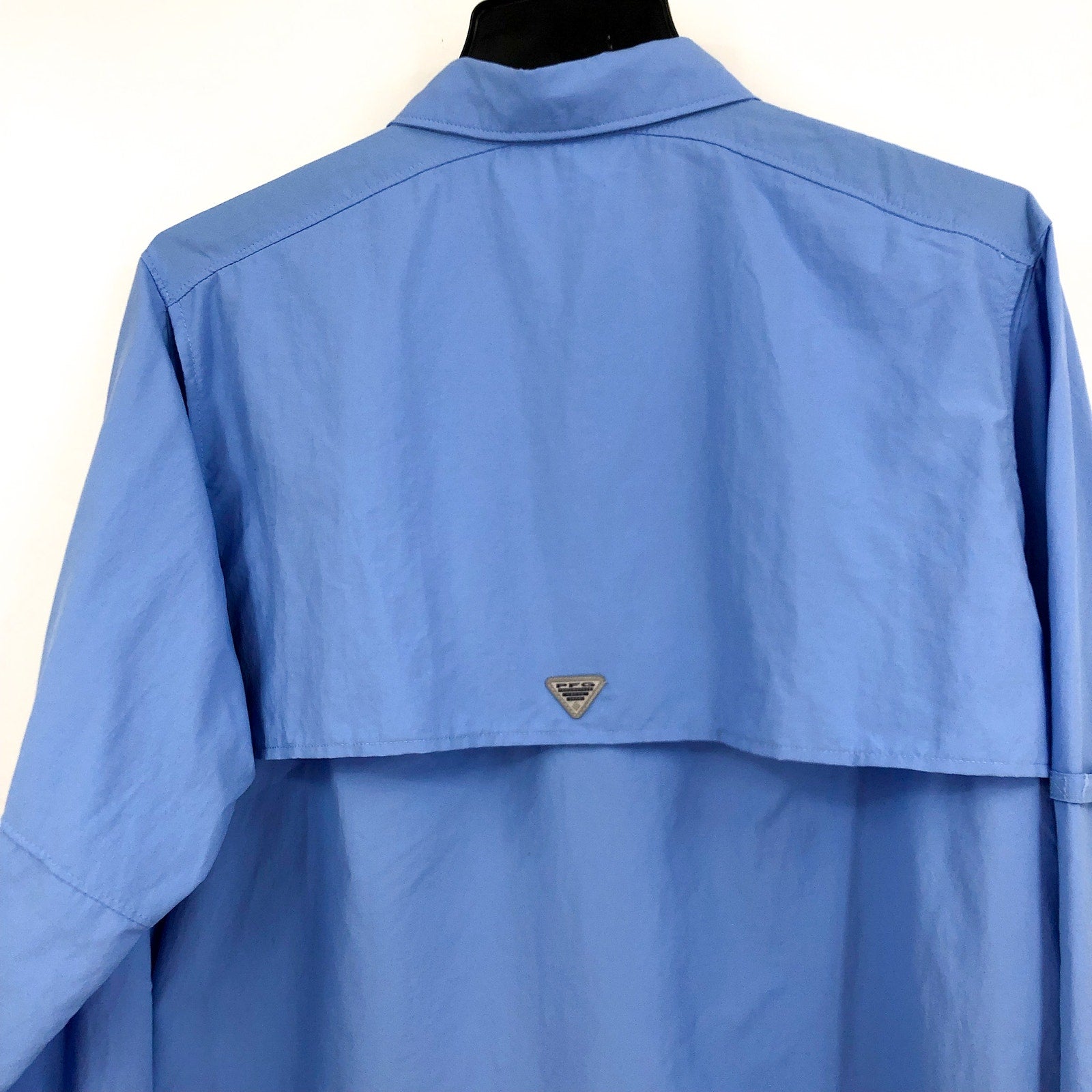 COLUMBIA Women's PFG Bahama II Shirt Large Blue Long Sleeve UPF 50 NWT
