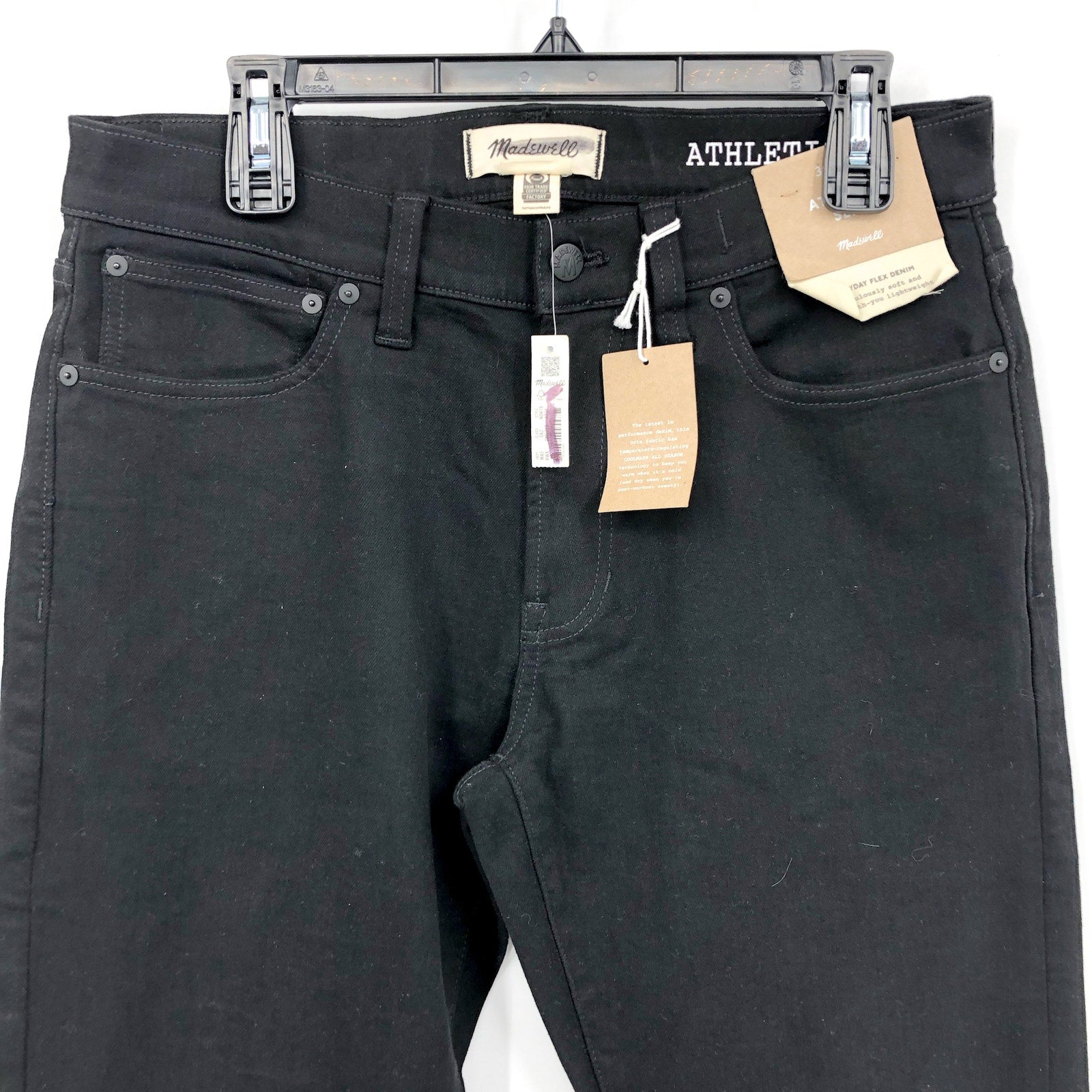 MADEWELL Men's Athletic Slim Jeans 32x34 Black Bainhart COOLMAX ND478 NWT