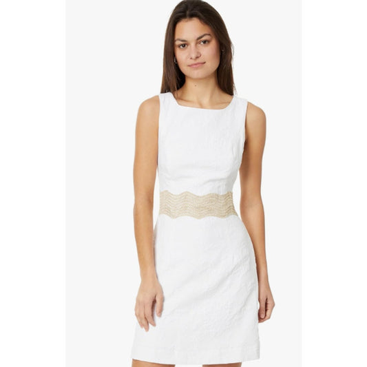 LILLY PULITZER Siarra Dress Size 4 White Caliente Pucker Jacquard Sleeveless NWT