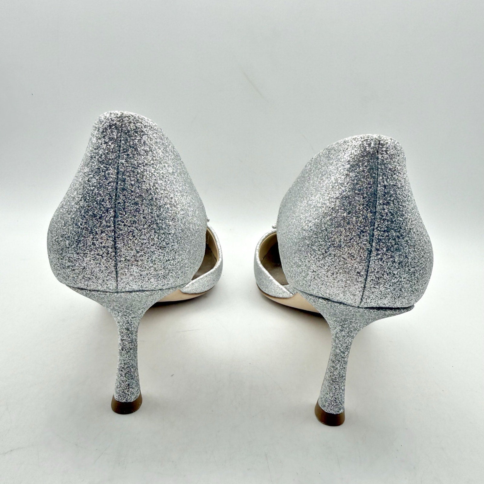 Badgley Mischka Womens Fabia ll Pumps Size 10 Silver Satin Embellished NWOB