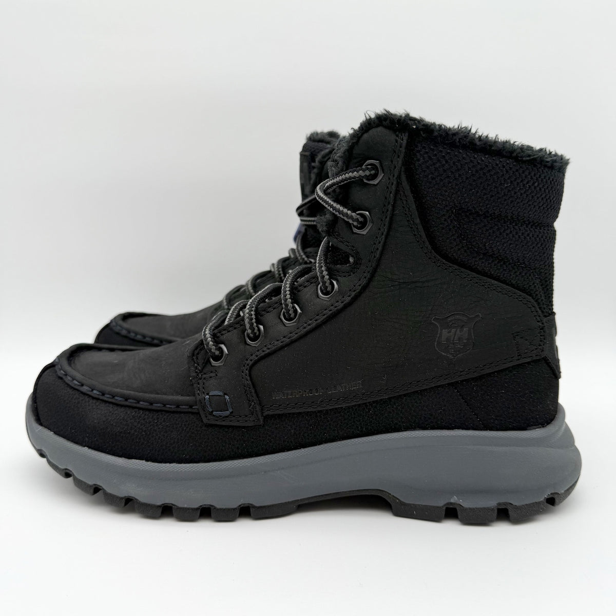 Helly Hansen Mens Garibaldi V3 Winter Boots US 9 Black Leather WP Insulated NWOB