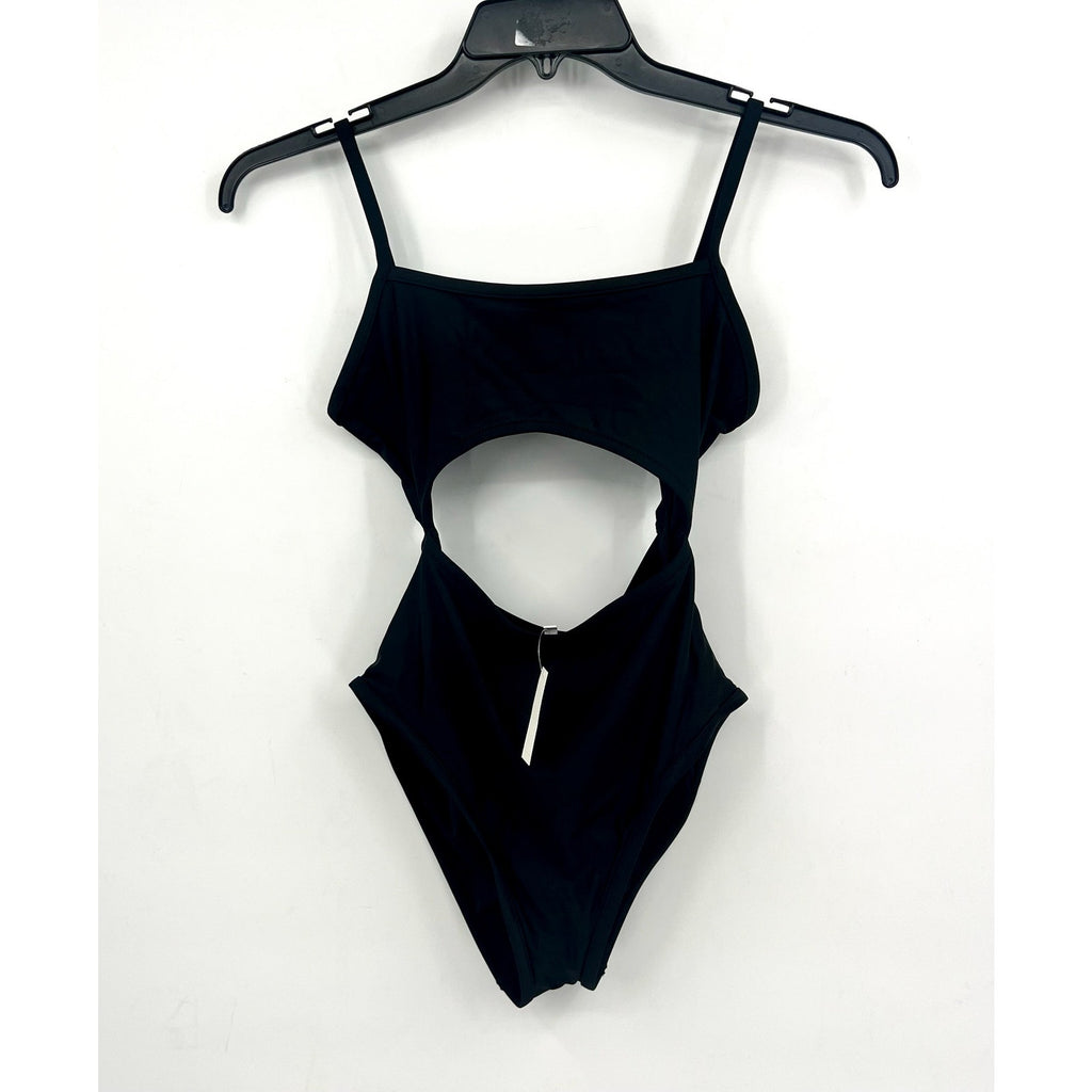MADEWELL Second Wave Cutout One-Piece Swimsuit XS Black Scoop Neck MD329 NWT