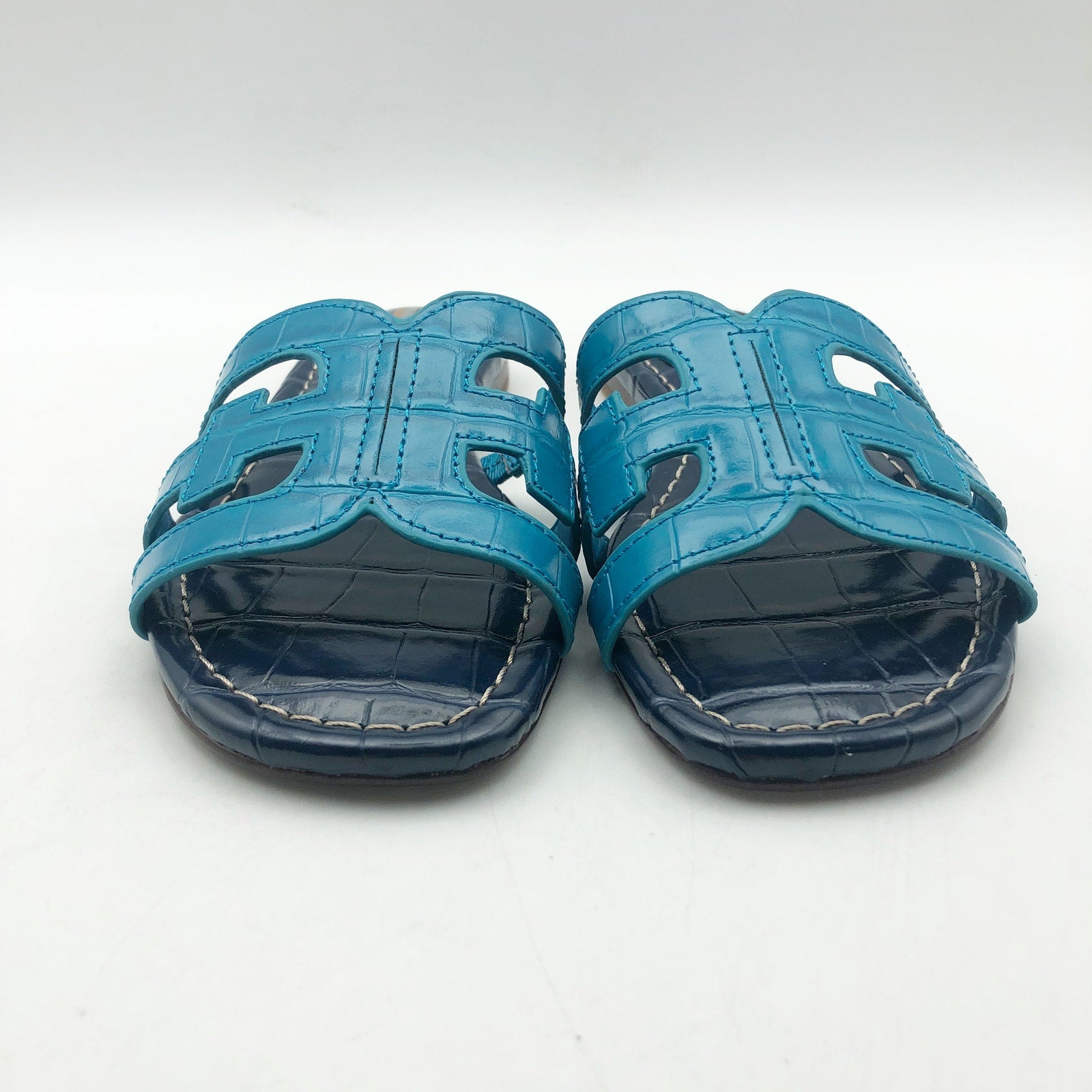 Sam Edelman Girls Bay Slide Sandals US 13 M EU 31 Navy Blue Leather NIB