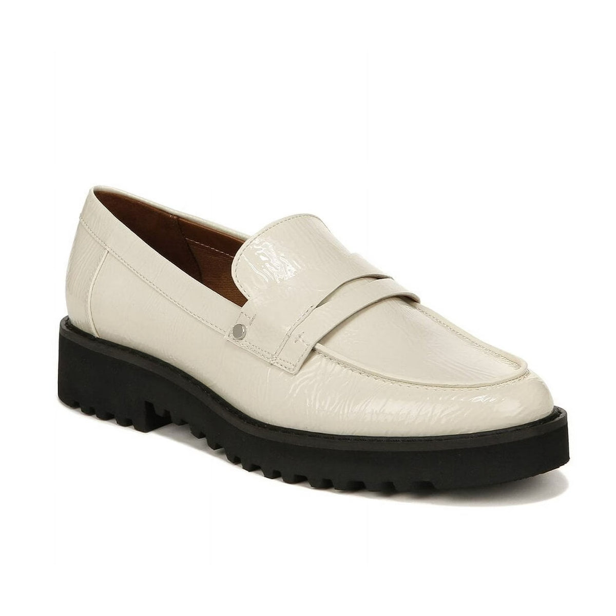 Franco Sarto Womens Cassandra Loafers Size 9 M Cream White Patent Leather NIB