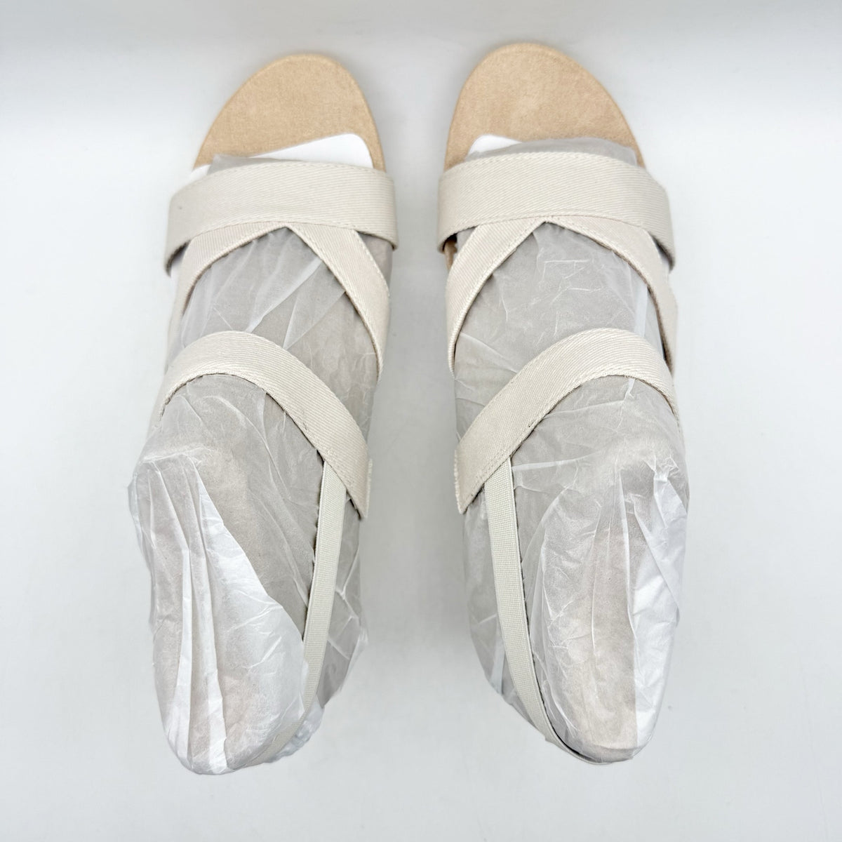 LifeStride Womens Danita Wedge Sandals Size 9.5 Bone Off White Canvas NIB