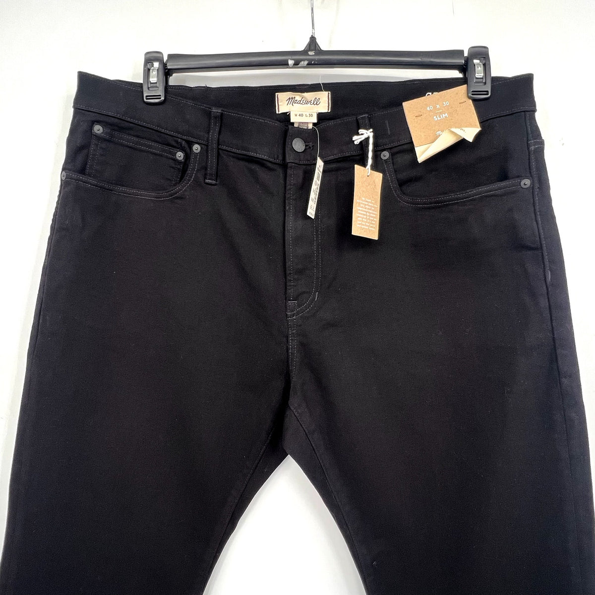MADEWELL Men's Slim Jeans 40x30 Black Bainhart Wash ND479 COOLMAX® Denim NWT