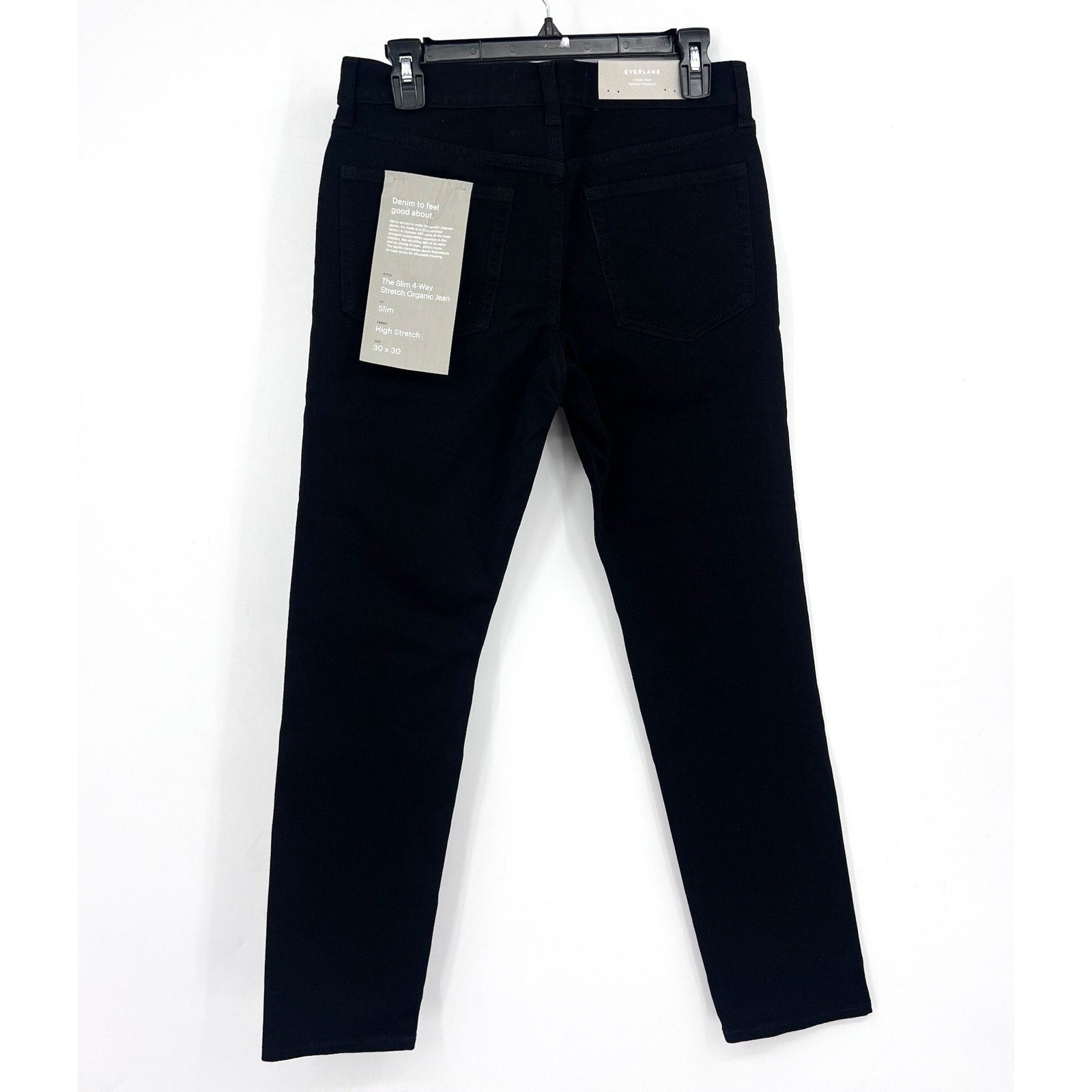 EVERLANE Men's Slim 4-Way Stretch Jeans 30x30 Black Uniform Organic Cotton NWT
