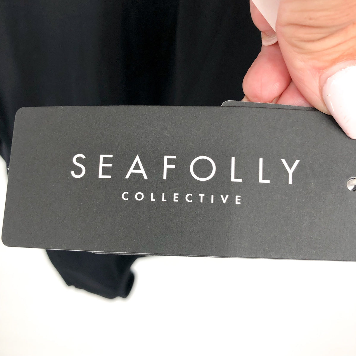 SEAFOLLY COLLECTIVE Women's One Piece Swimsuit US 14 Black Cap Sleeve NWT