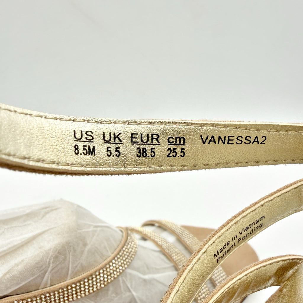 Naturalizer Womens Vanessa Heel US 8.5 M EU 38.5 Beige Suede Rhinestone NIB