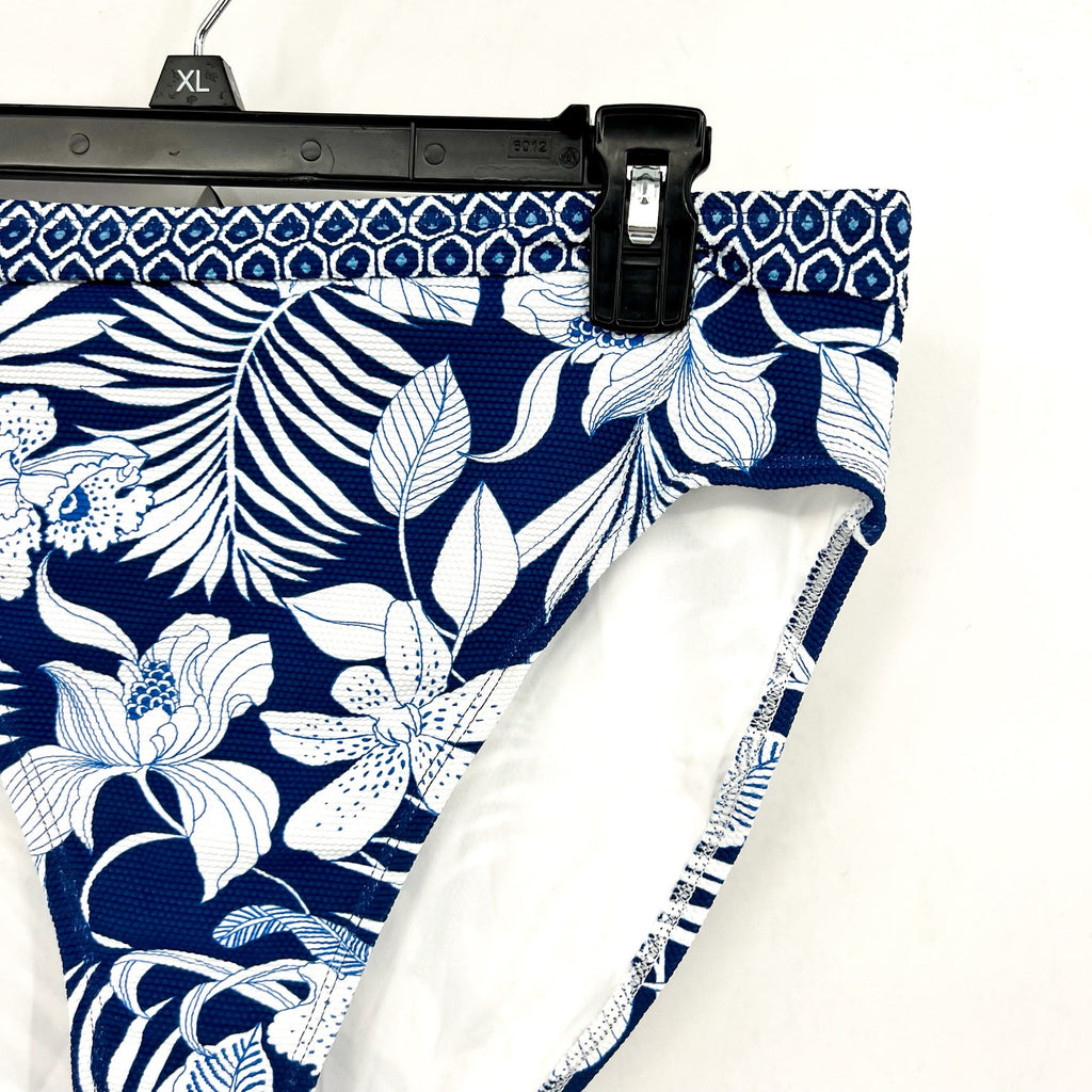 TOMMY BAHAMA Womens Island Cays Blooms Bikini Bottom Large Blue White NWT