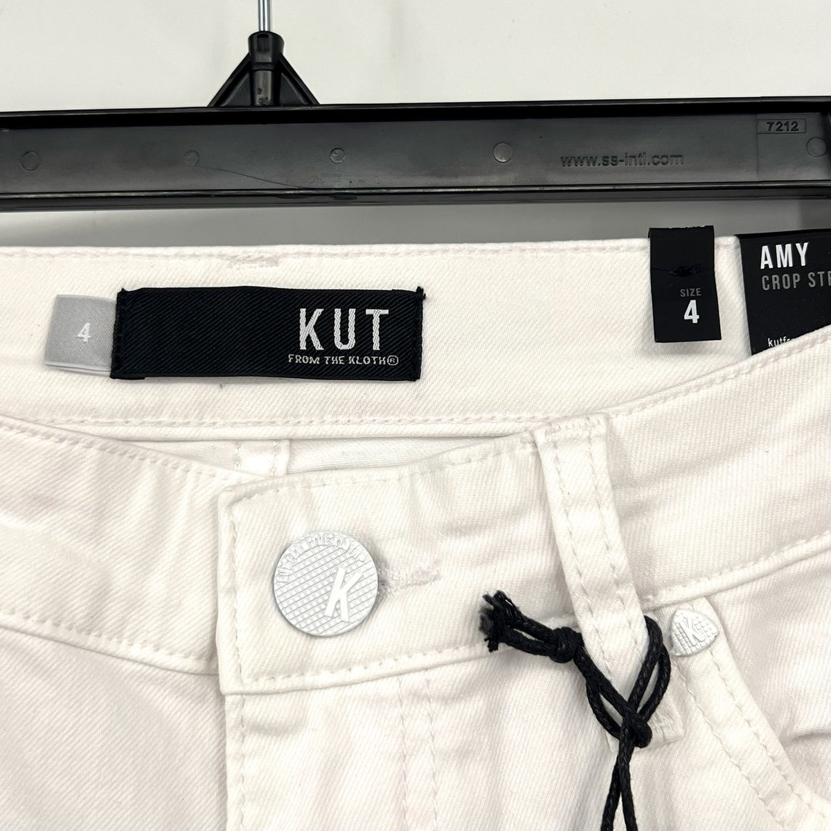 KUT FROM THE KLOTH Amy Crop Straight Leg Jeans Size 4 White Mid Rise NWT