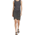 TREASURE & BOND Ruched Jersey Tank Dress Medium Charcoal Gray Sleeveless NWT