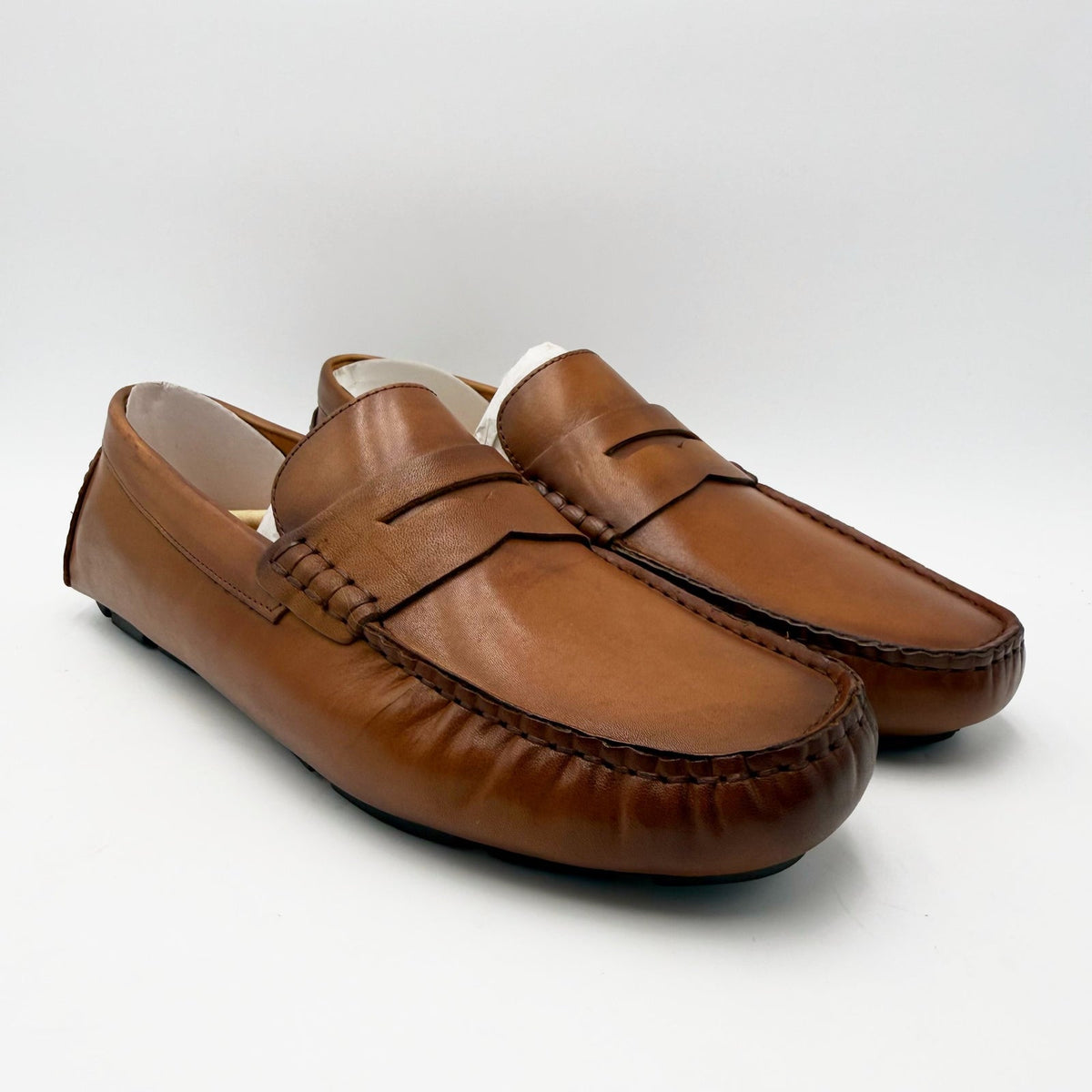 Vince Camuto Mens Vitzroy Driver Loafers Size 9.5 EU 42.5 Brown Tan Leather NIB