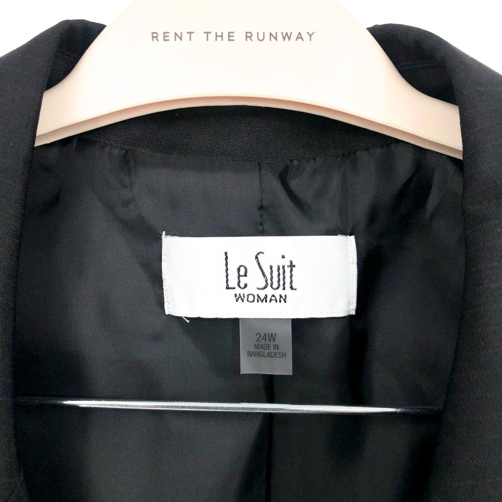 LE SUIT Women's Single Button Suit Jacket Size 24W Black Blazer NWT