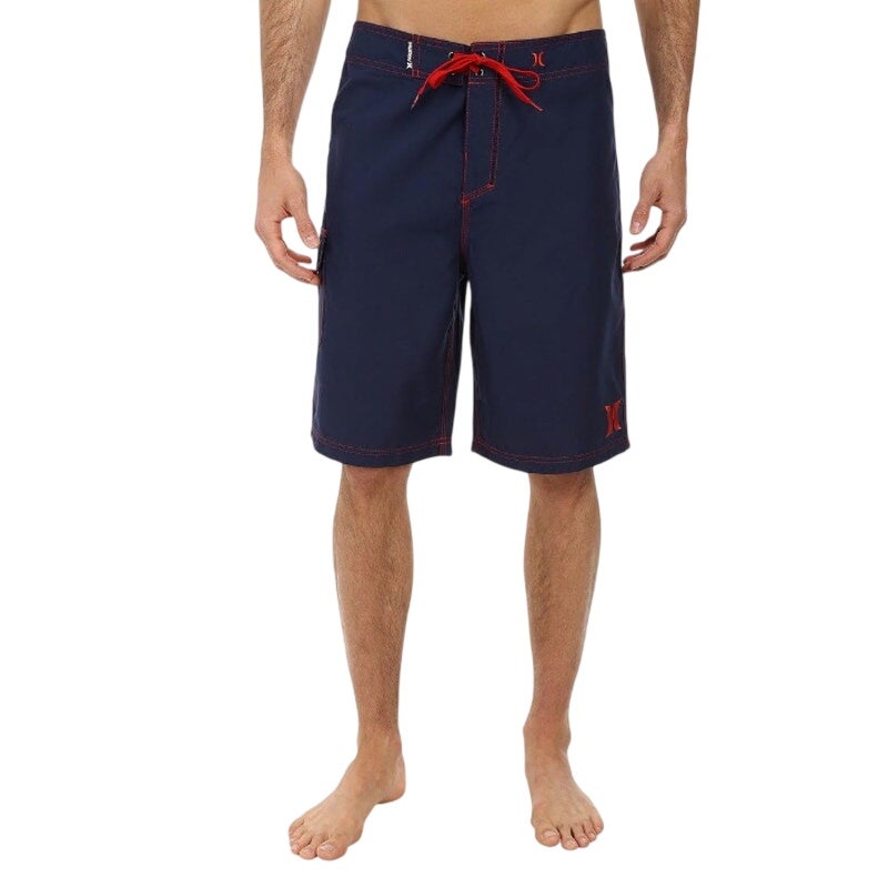 HURLEY Mens Standard One and Only Board Shorts 2.0 XL 38 Navy Blue Neon Pink NWT