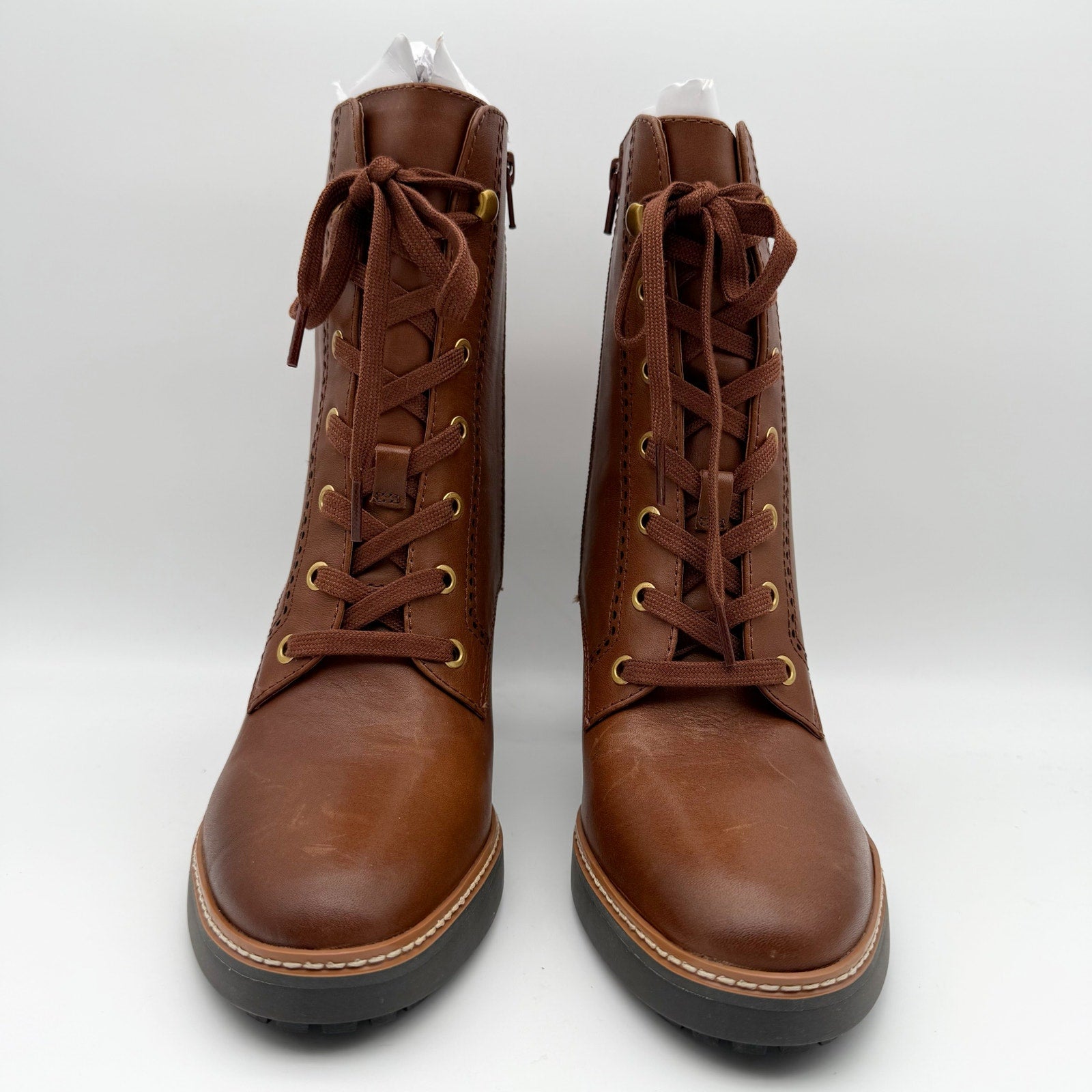 Naturalizer Womens Callie Heeled Boots US 10.5 M EU 41.5 Brown Leather NIB