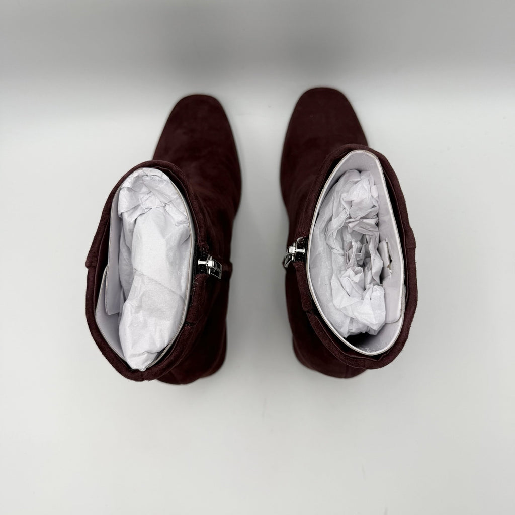 Rockport Womens Oaklei Ankle Boots Size 8.5 M Wine Red Suede NIB
