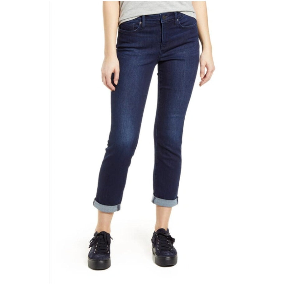 NYDJ Womens Sheri Slim Jeans Size 00 Rapture Blue Cuffed Mid Rise Stretch NWT